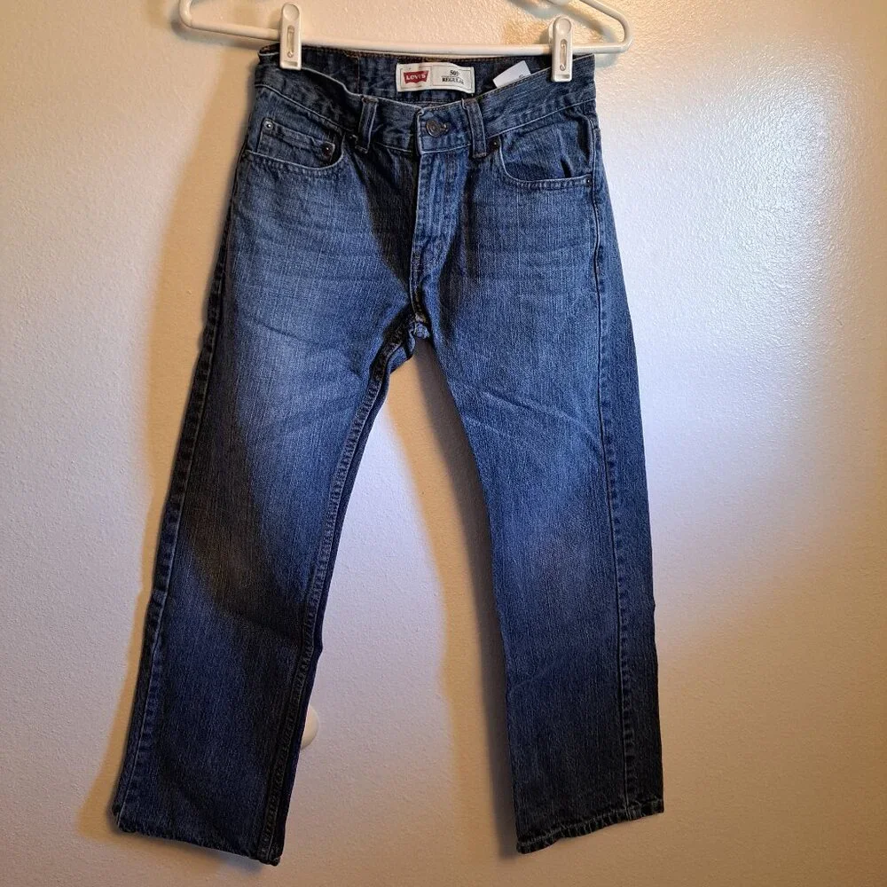 Levi's Youth 505 Regular fit Denim Blue Jeans - Picture 3 of 7